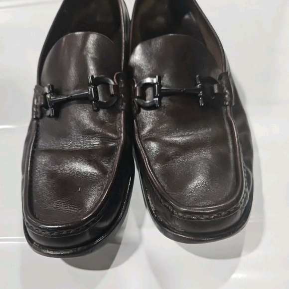Salvatore Ferragamo Men's Brwon Moccasin Gancini Buckle Loafers Size 11 D US - Picture 4 of 14